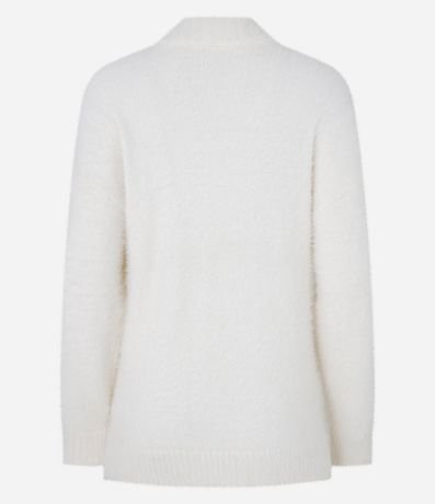 Suéter Slim Alargado en Punto con Pelitos 5