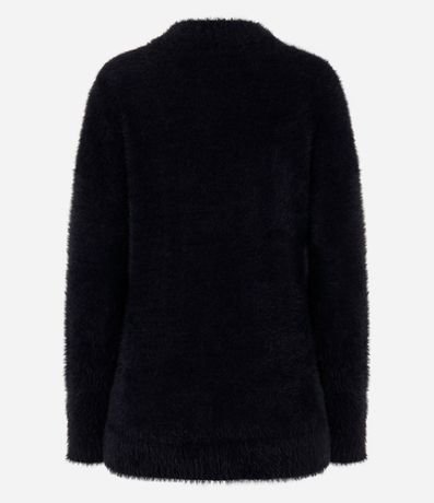 Suéter Slim Alargado en Punto con Pelitos 7