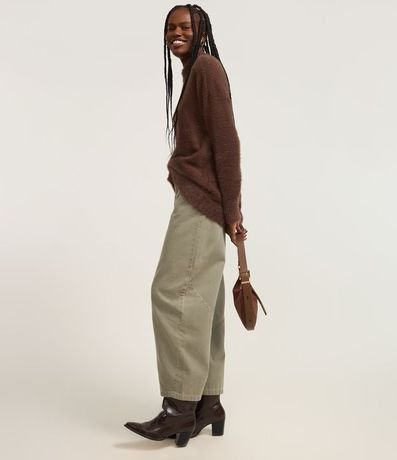 Suéter Slim Alargado en Punto con Pelitos 2