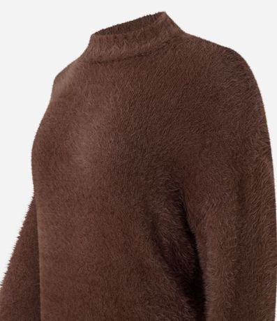 Suéter Slim Alargado en Punto con Pelitos 5