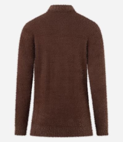 Suéter Slim Alargado en Punto con Pelitos 6