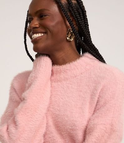 Suéter Slim Alargado en Punto con Pelitos 4