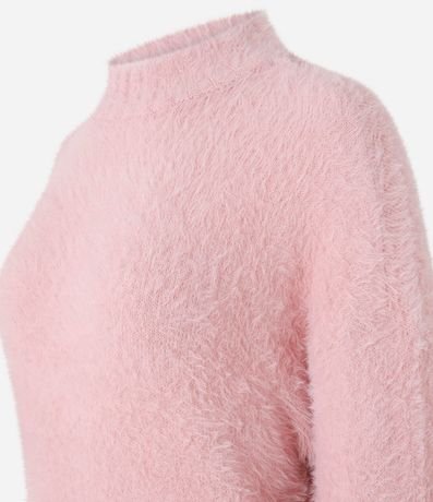 Suéter Slim Alargado en Punto con Pelitos 6