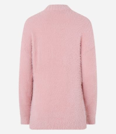 Suéter Slim Alargado en Punto con Pelitos 7