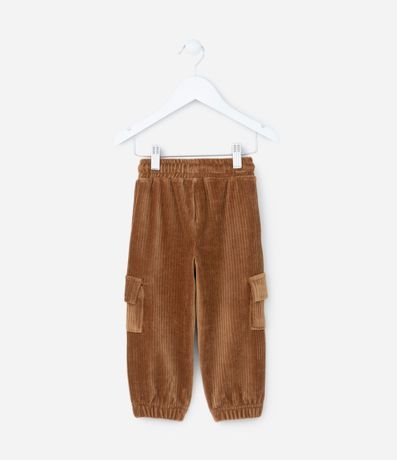 Pantalón Infantil en Terciopelo con Bolsillos Cargo - Talle 1 a 6 años 2