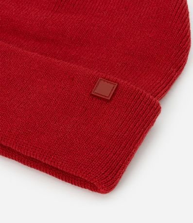 Gorro de Punto con Borde Plegado y Etiqueta Aplicada 3