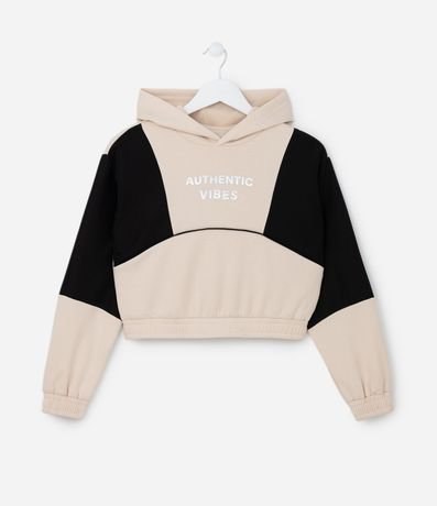 Saco Infantil en Fleece con Recortes y Capucha - Talle 5 a 14 años