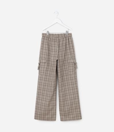 Pantalón Infantil con Bolsillos Cargo y Estampa de Cuadros - Talle 5 a 14 años 2