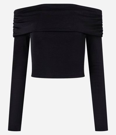 Blusa Corta Metalizada con Canesú Ancho Hombro a Hombro 5