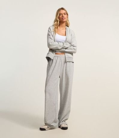 Pantalón Recto en Algodón con Lazo Interno en la Cintura