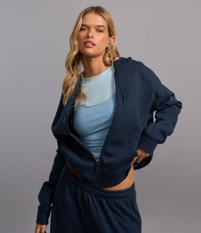 Buzo en Algodón con Capucha y Abertura Frontal con Cremallera 4