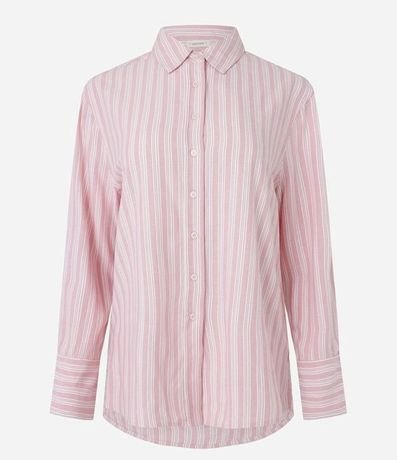 Camisa en Viscolino con Estampa Hilo Teñido 5