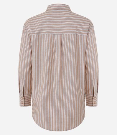 Camisa en Viscolino Listrado con Fios Tintos 7