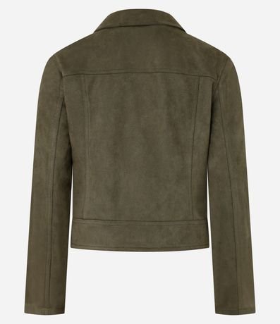 Campera Biker en Gamuza con Bolsillos y Cremallera 6