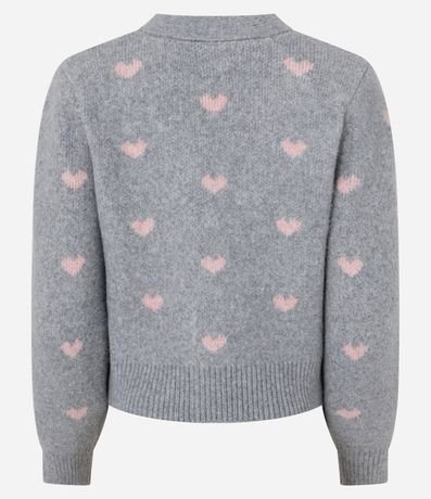 Cardigan corto en Punto con Hilo Metalizado y Corazones 6