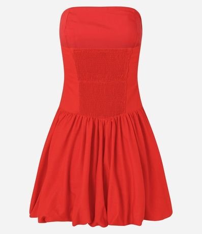 Vestido Balonê corto en Viscolino con Escote Sin Breteles 5