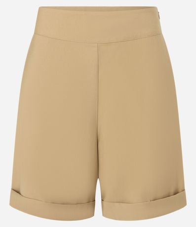 Bermuda en Viscosa Twill con Ruedo Plegado 5