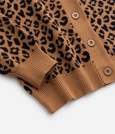 Cardigan Infantil de Punto con Estampa de Leopardo - Talle 5 a 14 años 4