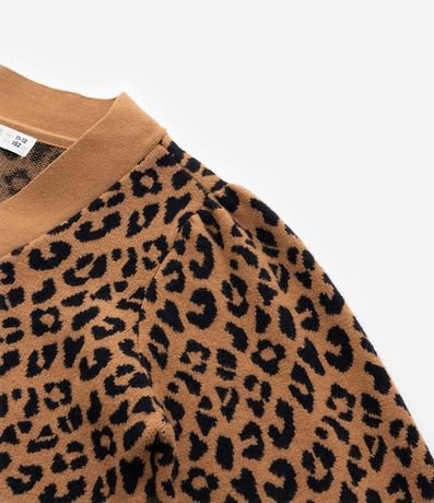 Cardigan Infantil de Punto con Estampa de Leopardo - Talle 5 a 14 años 5