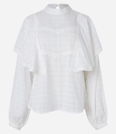 Blusa Bata Maquinetada en Algodón con Volados 6