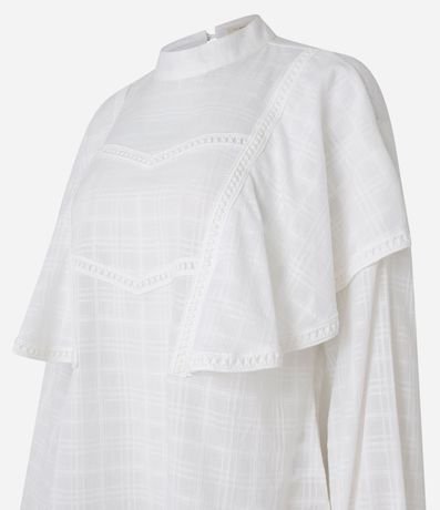 Blusa Bata Maquinetada en Algodón con Volados 7