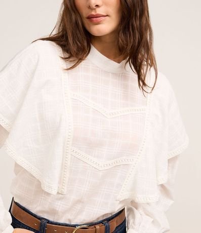 Blusa Bata Maquinetada en Algodón con Volados 4