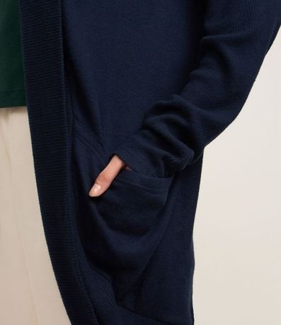 Cardigan Básico Largo en Punto con Abertura Total 3