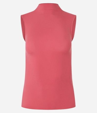 Blusa en Viscosa con Cuello Alto y Textura Acanalada 5