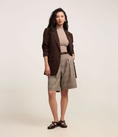 Blusa en Viscosa con Cuello Alto y Textura Acanalada 2