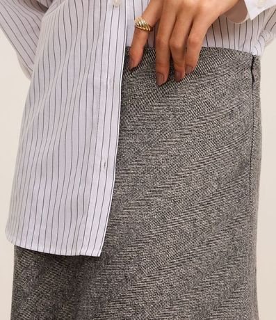 Pollera Evasê Midi Sastrería con Textura Espina de Pez 5