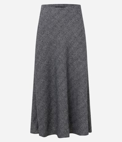 Pollera Evasê Midi Sastrería con Textura Espina de Pez 6