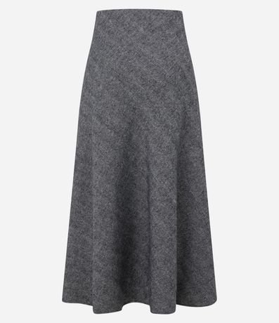 Pollera Evasê Midi Sastrería con Textura Espina de Pez 7