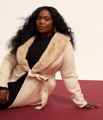 Saco Polivelour con Cuello de Pelo Desmontable Curve & Plus Size 2