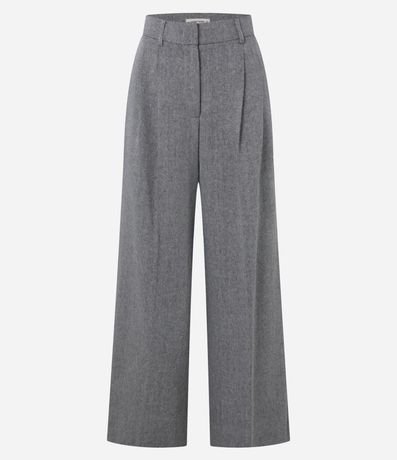 Pantalón Wide Leg Sastrería con Cintura Tirantes y Pliegues 6