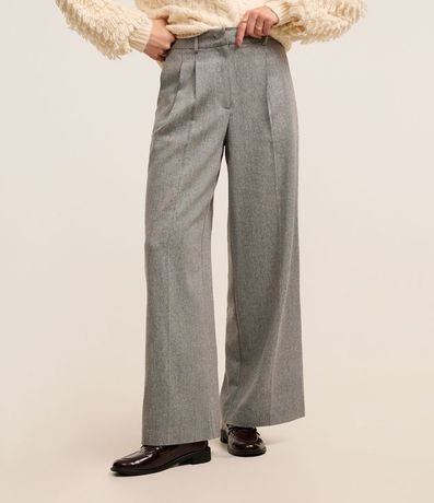 Pantalón Wide Leg Sastrería con Cintura Tirantes y Pliegues 3