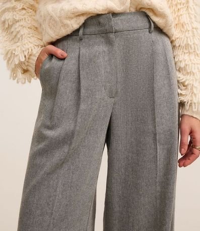 Pantalón Wide Leg Sastrería con Cintura Tirantes y Pliegues 4