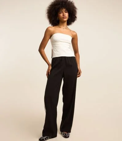 Blusa Cropped en Punto Roma sin Breteles 2