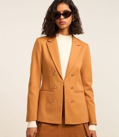 Blazer en Punto Roma Sastrería con Botones Escudo 5