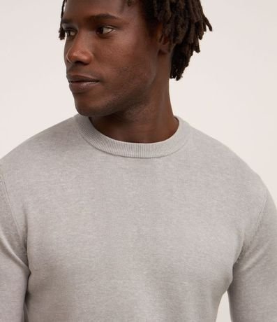 Suéter en Malla con Textura de Cuadros Grid 3