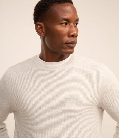 Suéter en Malla con Textura de Cuadros Grid 5