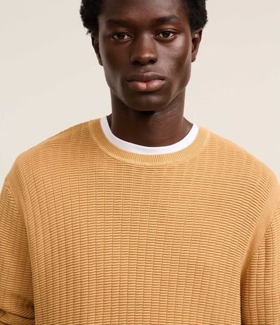 Suéter en Malla con Textura de Cuadros Grid 8