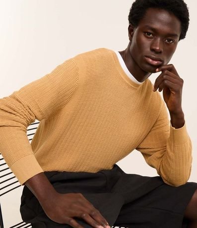 Suéter en Malla con Textura de Cuadros Grid 3