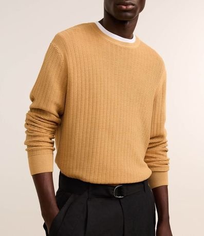 Suéter en Malla con Textura de Cuadros Grid 4