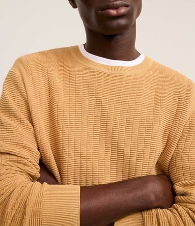 Suéter en Malla con Textura de Cuadros Grid 5