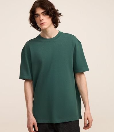 Remera Relaxed en Algodón con Efecto Grueso