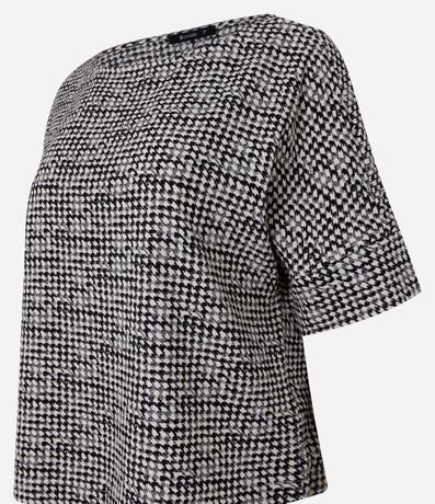 Blusa en Crepé Estampada de Cuadros Pied-de-Poule 6