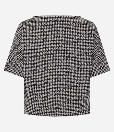 Blusa en Crepé Estampada de Cuadros Pied-de-Poule 7