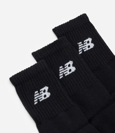 Kit 03 Pares de Medias con Caña Larga Estampa New Balance 4