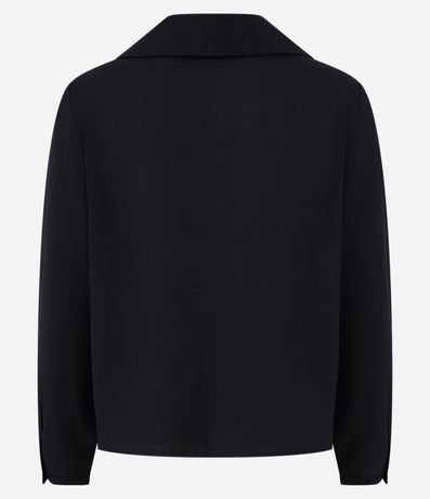 Blusa en Crepé con Cuello Polo y Cremallera 2