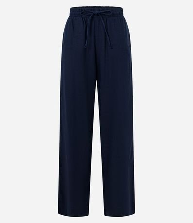 Pantalón en Viscosa y Lino con Lazo en la Cintura 5